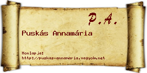 Puskás Annamária névjegykártya