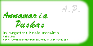 annamaria puskas business card