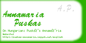 annamaria puskas business card